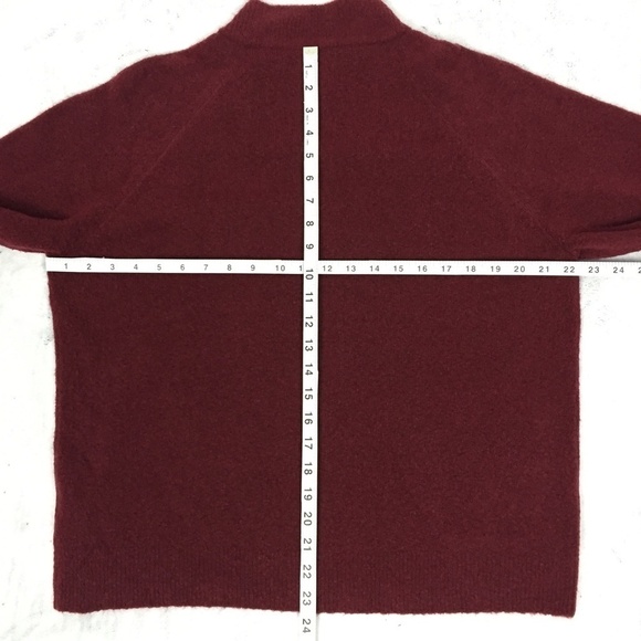 J Crew Sweater Womens XL Quarter Button Collar Burgundy Wine Stretchy Soft Red - Picture 7 of 9